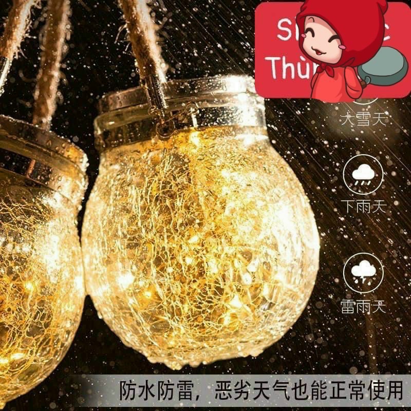Đèn Trang Trí Năng Lượng Mặt Trời Lọ thủy tinh ánh sao cầu nguyện siêu sáng,Đèn Treo Vườn Ban Công chống nước.