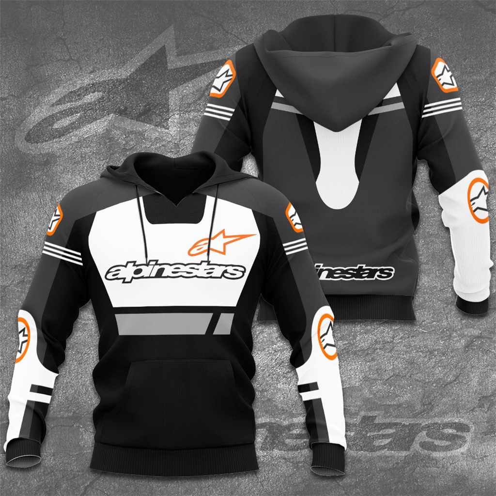 Alpinestars Áo Khoác hoodie Phối Khóa Kéo Thời Trang Đua Xe Mô Tô Cá Tính Cho Nam