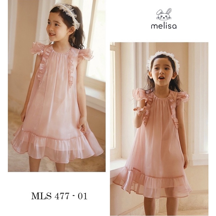 HTK- Váy tơ hồng Melisa size 12/18m-9/10y