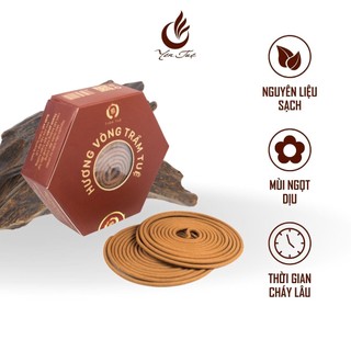 Nhang vòng trầm hương 12 giờ Trầm Tuệ mùi thơm nhẹ không hóa chất không cuộn tàn
