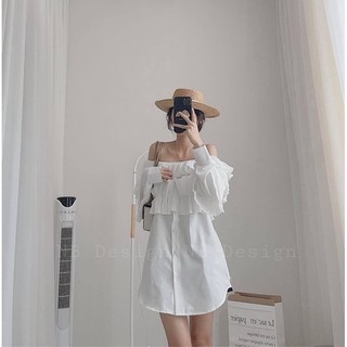 Váy dập ly bèo trễ vai