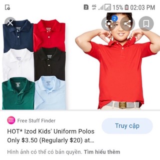 Áo polo ngắn tay nam izod kid chính hãng