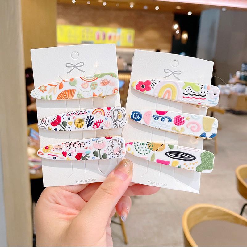 Kẹp Tóc Kim Loại Nhiều Họa Tiết Vân Nổi Sinh Động Độc Đáo Phụ Kiện Tóc Xu Hướng Hàn Quốc Hot