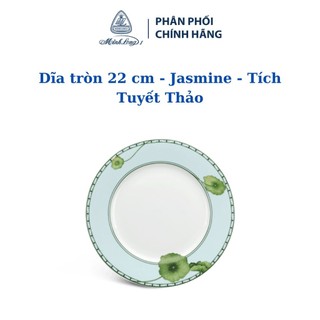 Dĩa tròn minh long 22 cm - jasmine - tích tuyết thảo - gốm sứ cao cấp minh long