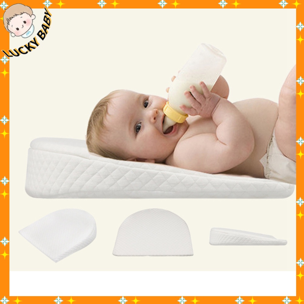 gối chống trào ngược cho bé - Gối Memory Foam chống nhổ Sữa Tam giác LUCKYBABY
