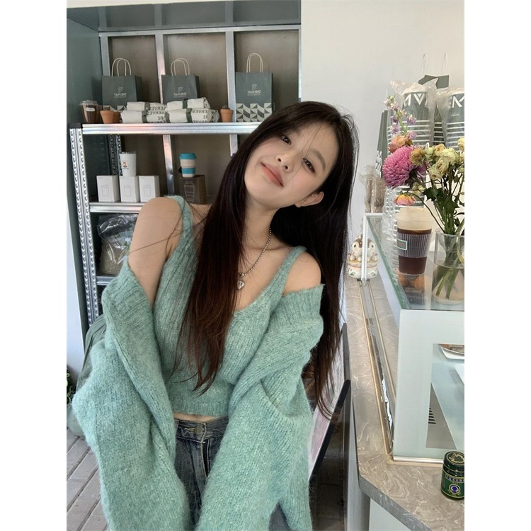 Set Áo Len Cardigan + Quần Lót 9 Món Mềm Mại Thời Trang Thu Đông Cho Nữ