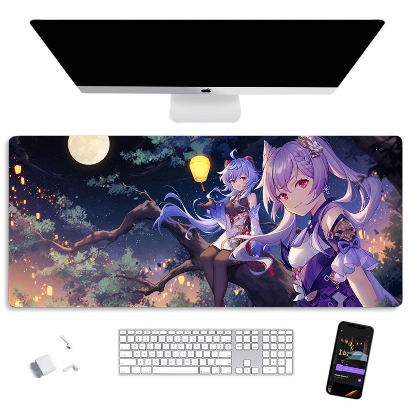 Tấm Lót Chuột Gaming Cỡ Lớn 90x40cm Siêu Dày 3mm GenShin Impact Mouse Pad Anime