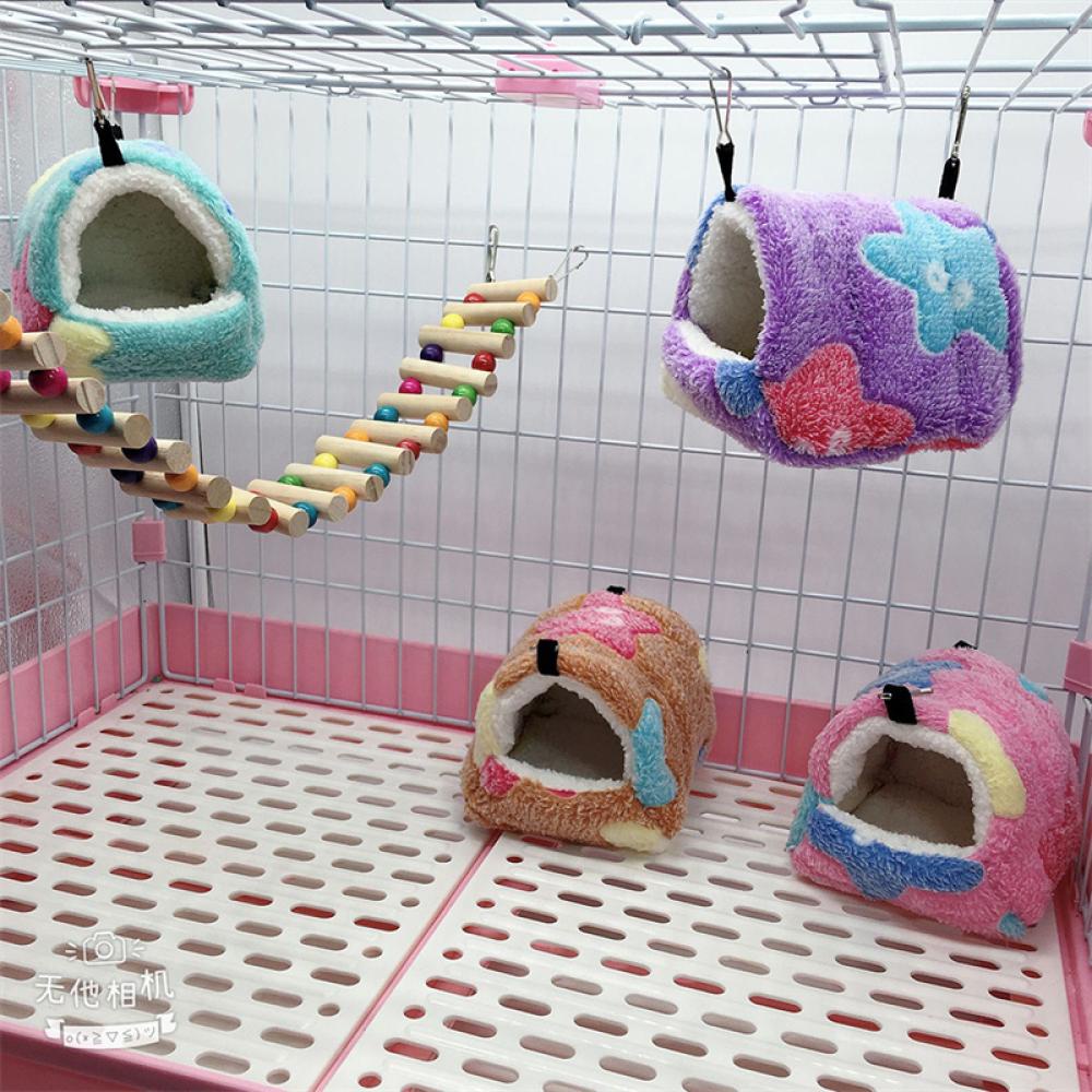 Lều Ngủ Mùa Đông Bằng Vải Cotton Treo Chuồng Hamster / Thỏ / Heo Guinea / Heo Hut R4U9