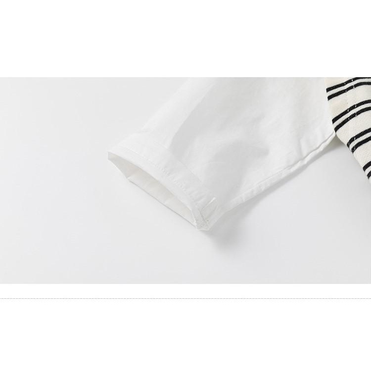 SET 3 CHI TIẾT SƠ MI TRẮNG MIX ÁO GILE KẺ KẾT HỢP QUẦN THÔ ĐEN PHONG CÁCH HÀN QUỐC CHO BÉ- HÀNG QCCC