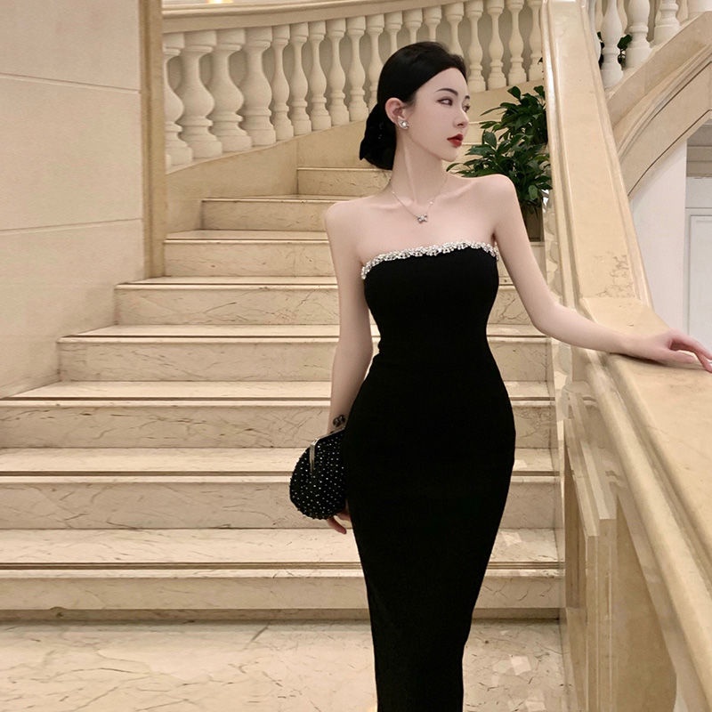 Đầm Dạ Hội Cao Cấp Một Vai Đính Đá Lấp Lánh Phong Cách Sang Trọng