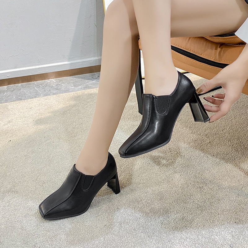 Giày Cao Gót Mũi Vuông Phong Cách Hàn Quốc Thanh Lịch Thời Trang Cho Nữ