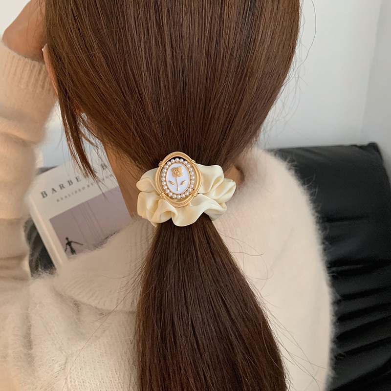 Dây Cột Tóc Đính Hoa Phong Cách Cổ Điển Cao Cấp Dành Cho Nữ