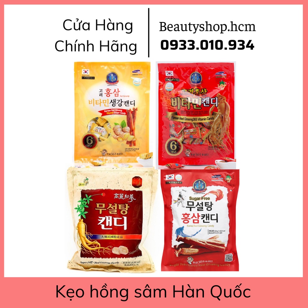 Kẹo hồng sâm không đường 365 Hàn Quốc