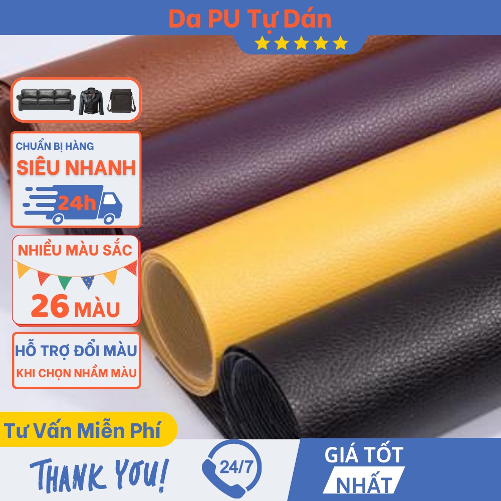 Miếng dán vải da PU cỡ lớn kích thước 138 * 100cm dùng sửa chữa ghế sofa