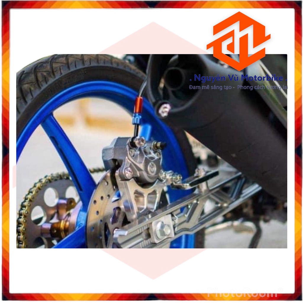 Pas bas sau  quay lên Exciter 155/150/135 đĩa 200mm xài heo 2 Piston đối xứng