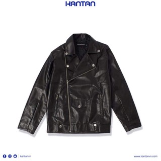 Áo khoác unisex giả da Biker Jacket màu đen