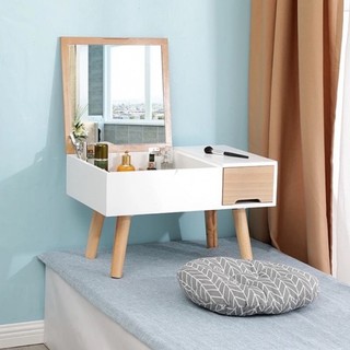[FREESHIP] BÀN GỖ TRANG ĐIỂM MINI NGỒI BỆT CÓ GƯƠNG ĐA NĂNG