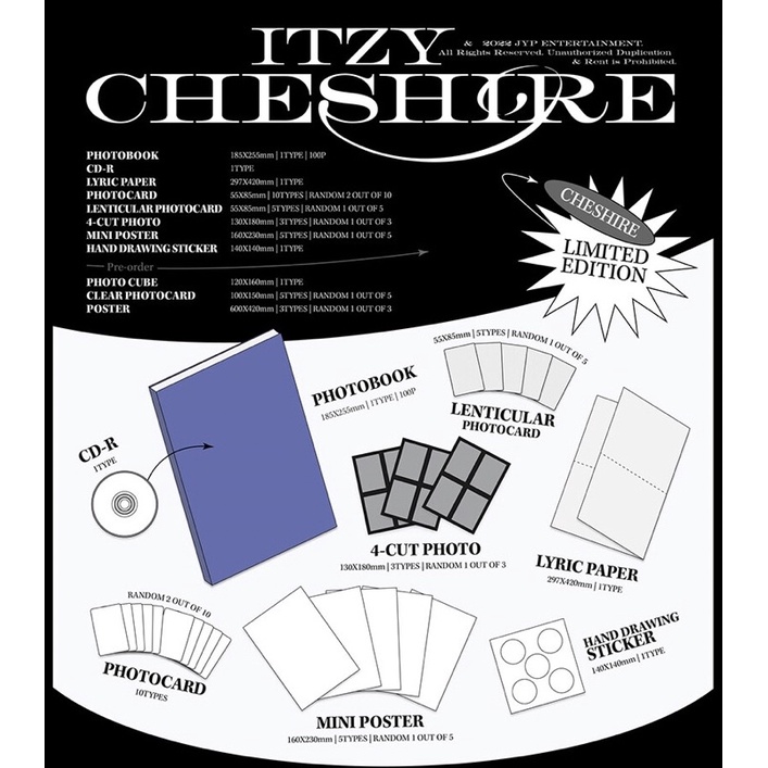 HÌNH DÁN ITZY - CHESHIRE LIMITED NGUYÊN SEAL