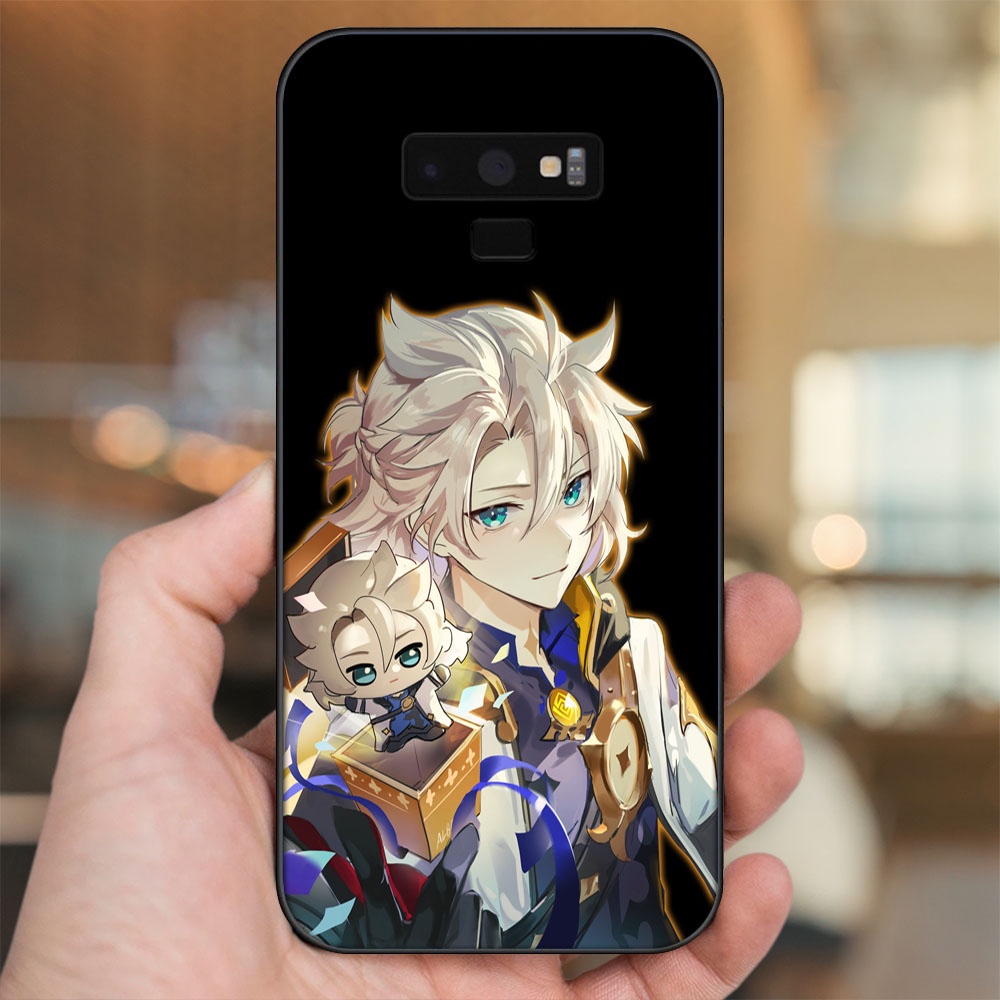 Ốp lưng Samsung Note 9 viền đen in hình Albedo Genshin Impact