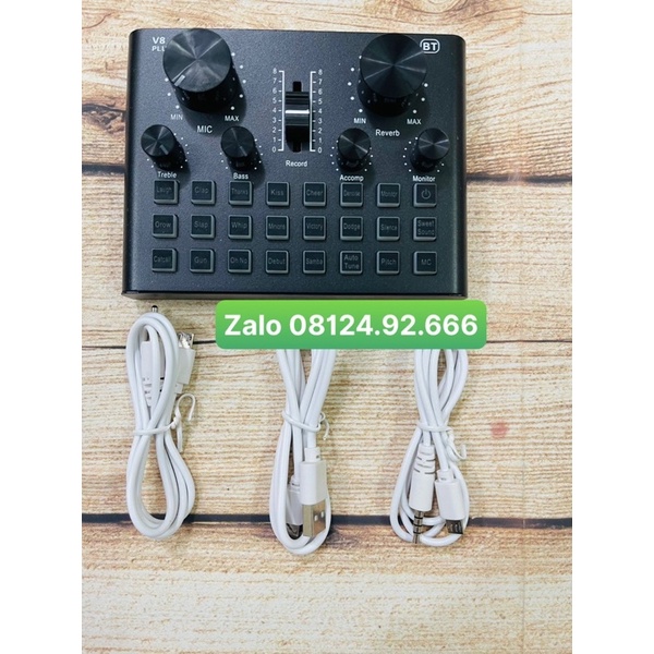 Sound card V8 PLUS bản cao cấp hát livestream,hát karaoke thu âm cực hay