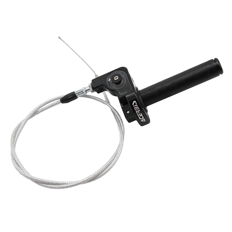 Tay Ga Xoắn CNC 22mm Bằng Nhôm Kèm Dây Cáp Gia Tốc Cho Xe Máy