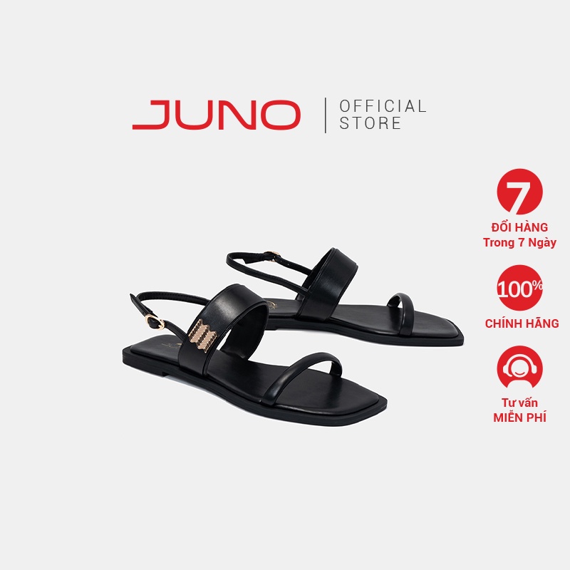 Giày Sandal 1cm Nữ Thời Trang JUNO Phối Khoá Wave SD01120