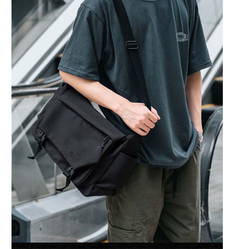 Túi đeo chéo vải bố dành cho nam và nữ ngăn trong rộng rãi