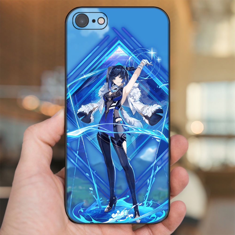 Ốp lưng iPhone 7, 8 dẻo đen cạnh vuông in hình Yelan Genshin Impact