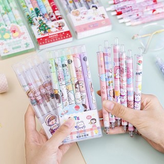 Set 6 bút bi mực đen ngòi 0.5mm