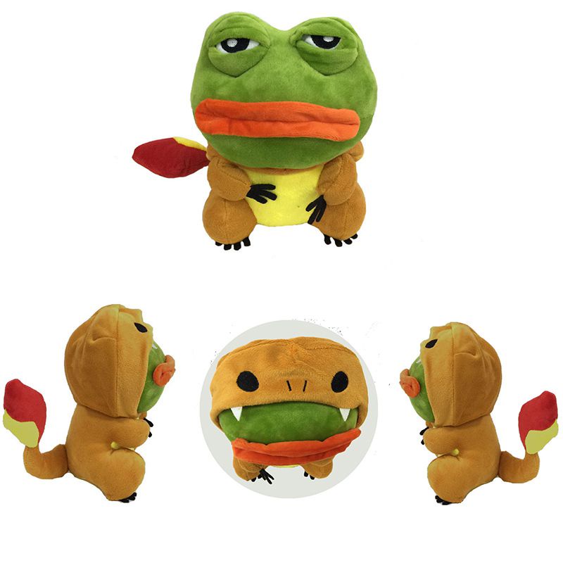 Ếch xanh pepe lai picachu Đồ chơi nhồi bông hình ếch Pepe cho bé Creative Pepe Sad Frog Stuffed Animal Gift