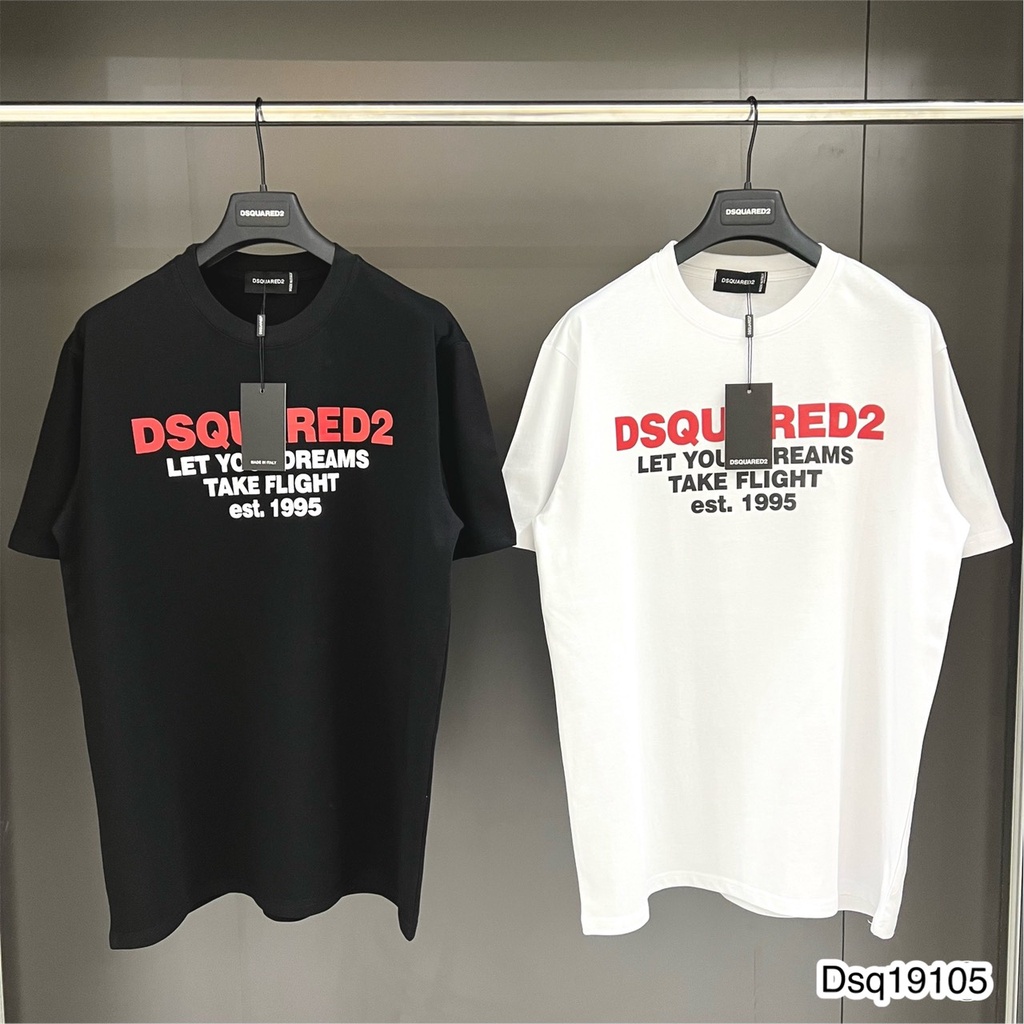 Áo Thun Nam In Chữ Đỏ DSQ Đơn Giản Chất Mát Mịn - Áo Phông Nam Chữ In DSQ Siêu Hot