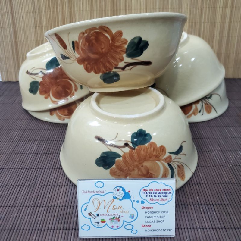 🍲SET 2 TÔ KEM KIỂU BÁT TRÀNG MẪU XƯA VẼ BÔNG KEM🍜  😘