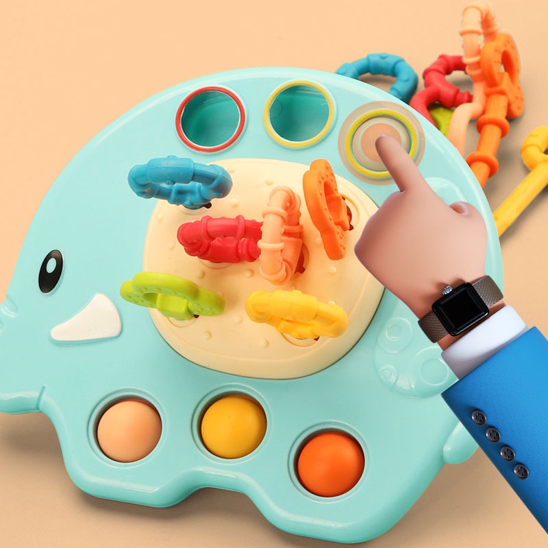 Đồ Chơi Dây Kéo Gắn Ngón Tay Giáo Dục Theo Phương Pháp Montessori Cho Bé 1-3 Tuổi