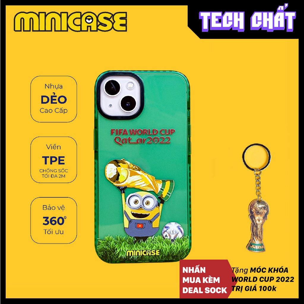 Ốp lưng SIÊU CHỐNG SHOCK dẻo chính hãng Minicase chủ đề WorldCup cho iphone 6 7 8 x xr xs 11 12 13 14 plus pro tech chất