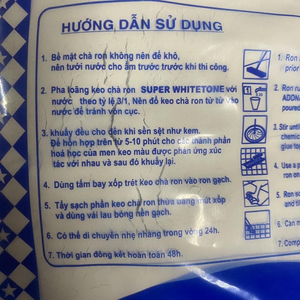 Keo chà Ron gạch super whitetone