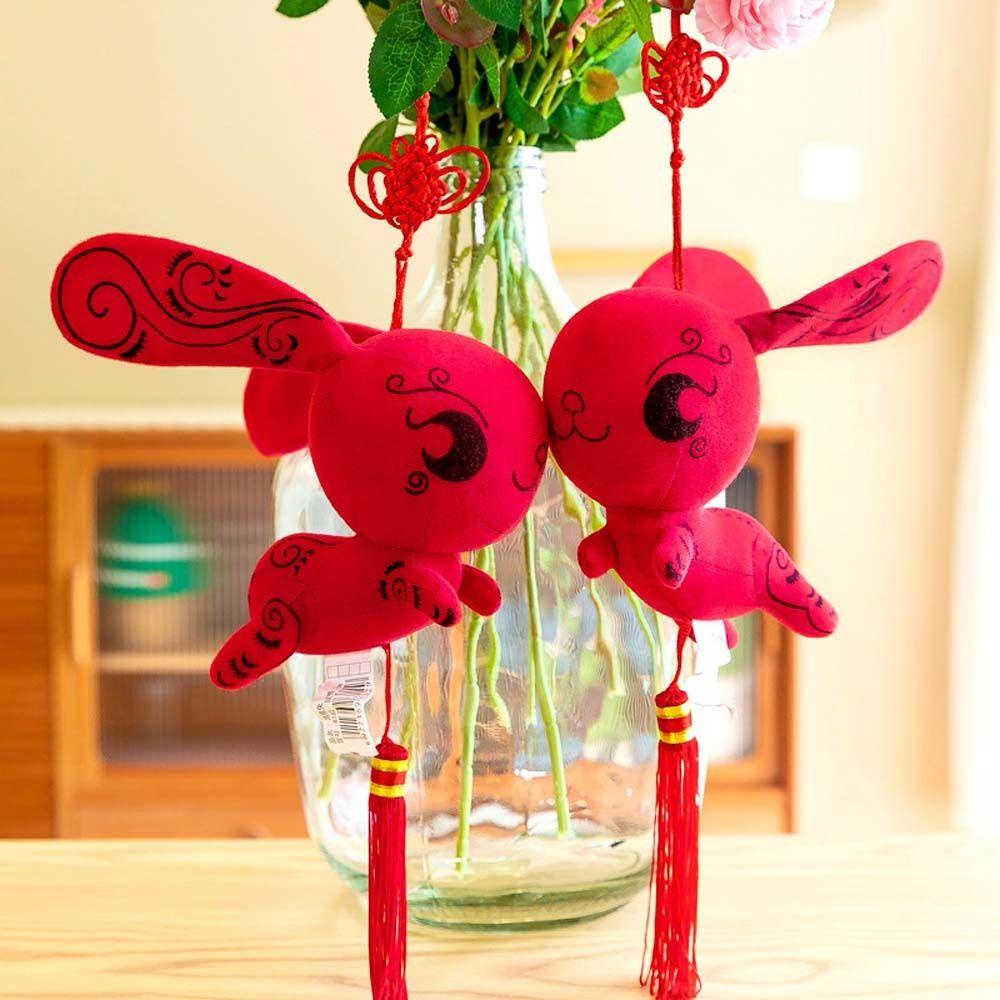 IVORY Thỏ Nhồi Bông Chất Liệu Cotton Phong Cách Trung Hoa Dễ Thương Dùng Để Trang Trí Nhà Dịp Năm Mới