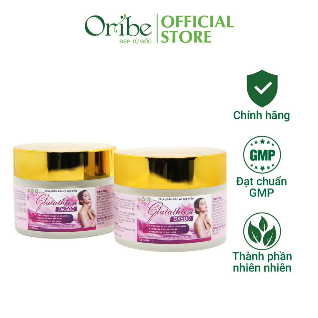 Viên Uống Trắng Da Glutathione 500mg Oribe Dưỡng Trắng Da Làm Mờ Thâm Chống Lão Hóa Hộp 30 viên