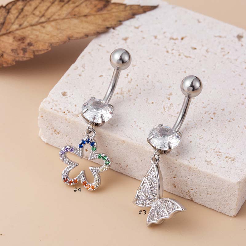 1 Khuyên Rốn 14 Khuyên Hình Cánh Bướm, Cánh Bướm, Chất Liệu Thép Không Gỉ
