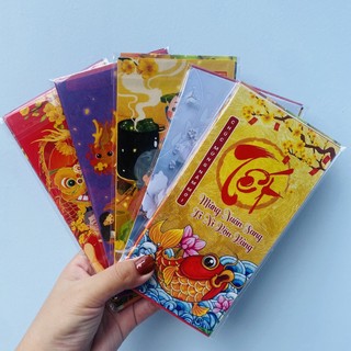 1 xấp 10 bao lì xì tết 2023 - bao lì xì tết quý mão - bao lì xì chipi giá rẻ giấy bóng giày đẹp