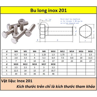 Bulong inox 201 M16 (90-150mm)