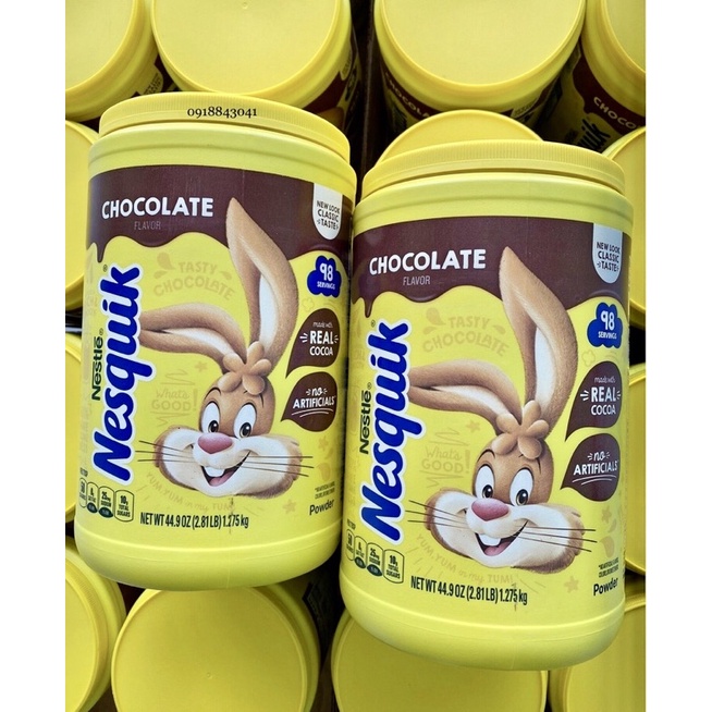 🌰🍪Bột Cacao hòa tan Chocolate Nestle NESQUIK Chocolate Powder 1.275kg 🍪🍫☕️