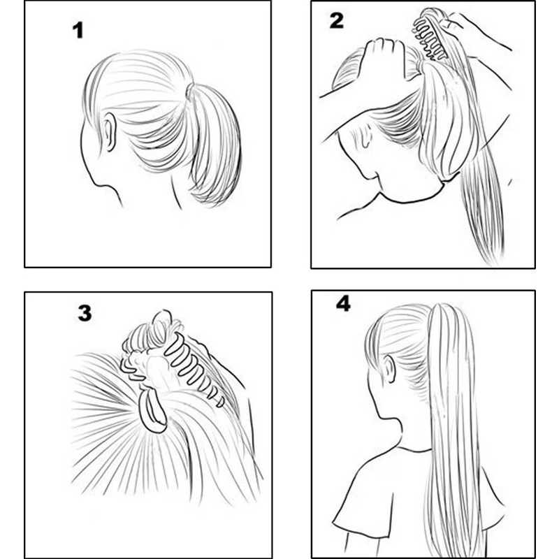 Tóc Giả Đuôi Ngựa 22 inch Xoăn Dài / Thẳng Tự Nhiên Dành Cho Nữ