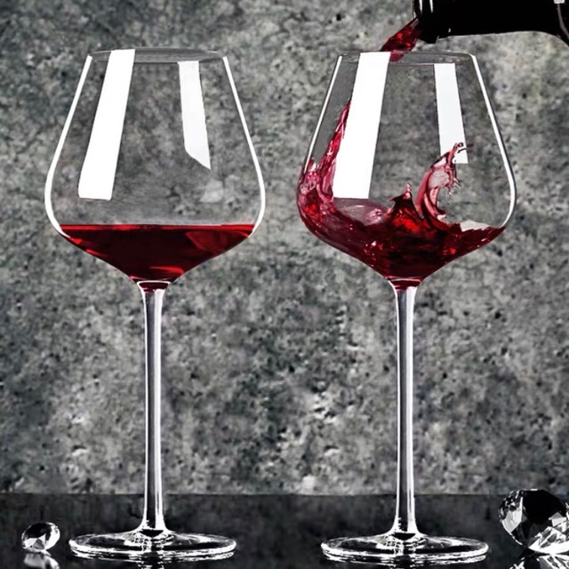 Set 6 ly thủy tinh pha lê uống rượu vang 440ml, cốc uống vang đỏ wine glass