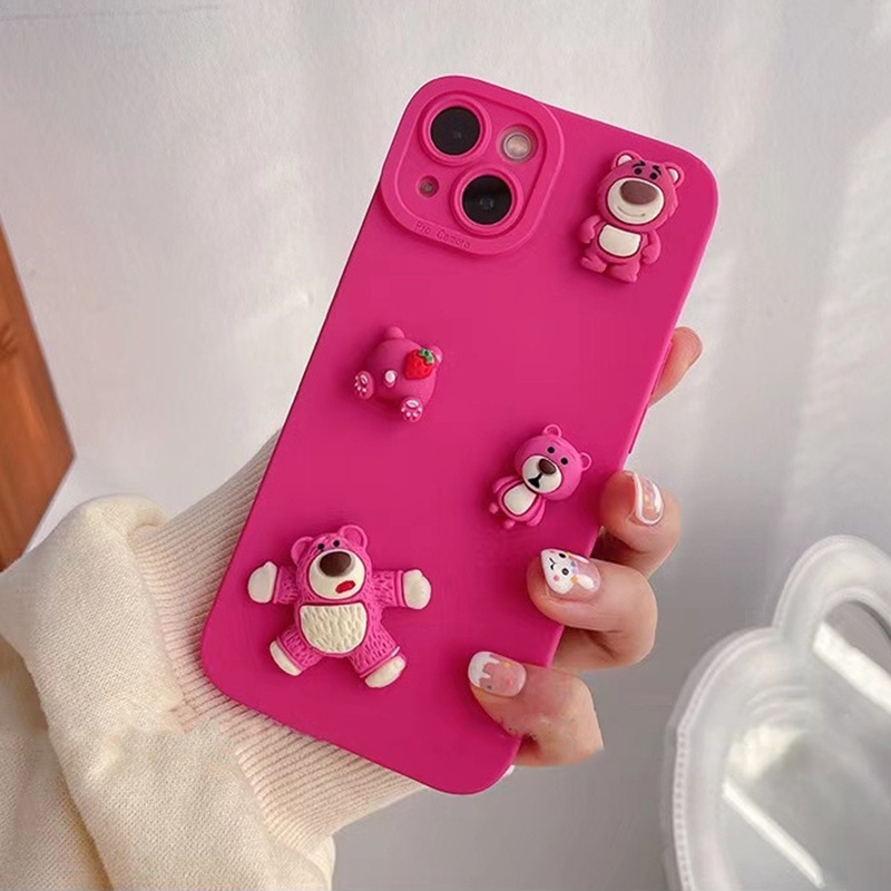 Ốp Điện Thoại Tpu In Hình Gấu Dâu Tây Mary Cho IPhone 11 12 13 14 Pro Max Mini 6 6S 7 8 Plus SE 2020 X XR XS Max