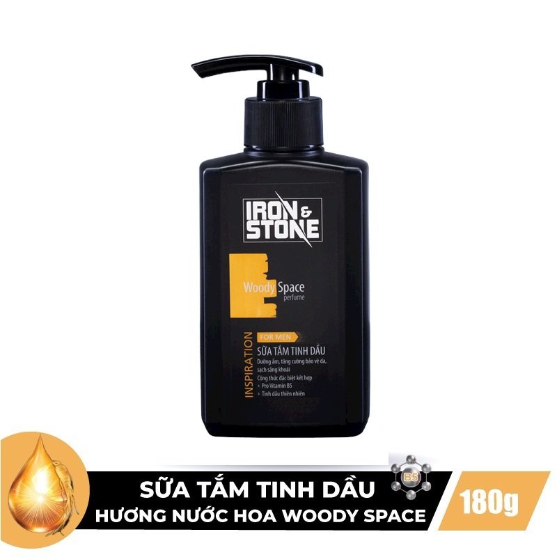 Sữa tắm IRON&STONE Inspiration hương Woody Space dành cho nam dung tích 180G, dưỡng da sạch sâu