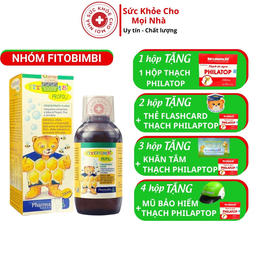 Fitobimbi Propoli - Hỗ Trợ Làm Dịu Họng,Tăng Cường Sức Khỏe Đường Hô Hấp,Giảm đau họng,ho(Chai 200ml)