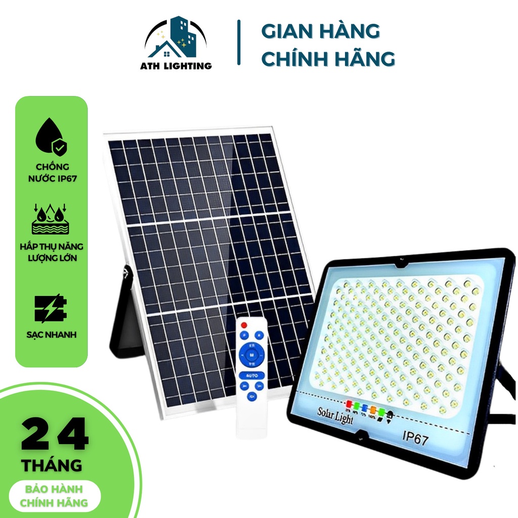 Đèn Năng Lượng Mặt Trời ATH LIGHTING, Loại Đèn Led Chống Lóa Cao Cấp 2022 Chế Độ Sáng Thông Minh Và Điều Khiển Từ Xa