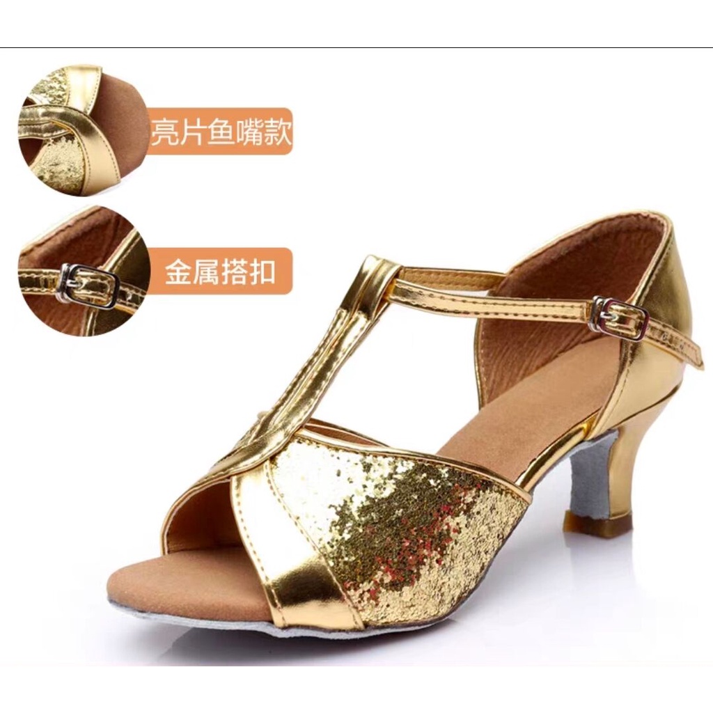 Giày Cao Gót Nhảy Latin Cao 5.5cm Màu Đen Thời Trang Cho Nữ