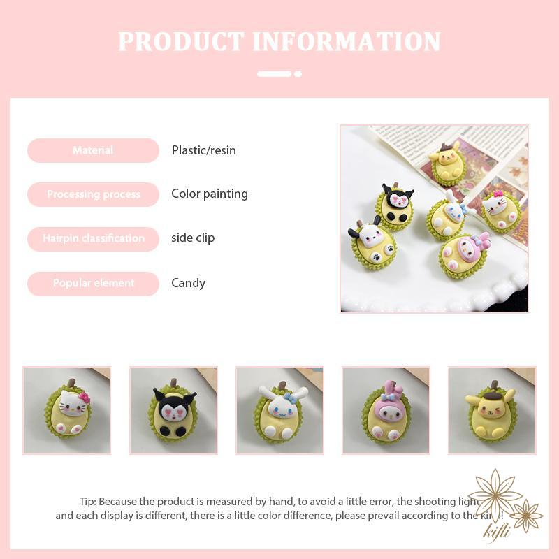 Kẹp Tóc Hình Trái Sầu Riêng Sanrio Hoạt Hình Dễ Thương Cho Bé Gái