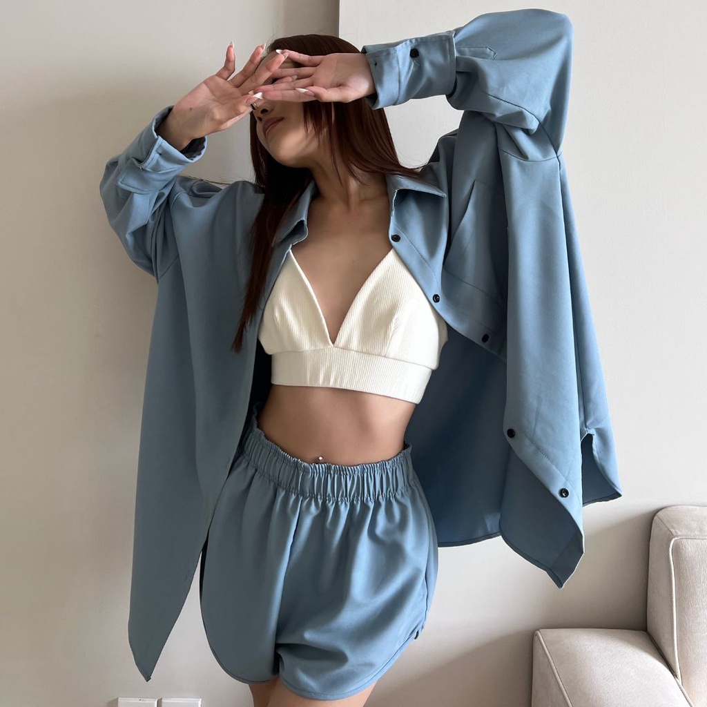 COMMON SENSE - bra thun gân len dày dặn màu kem